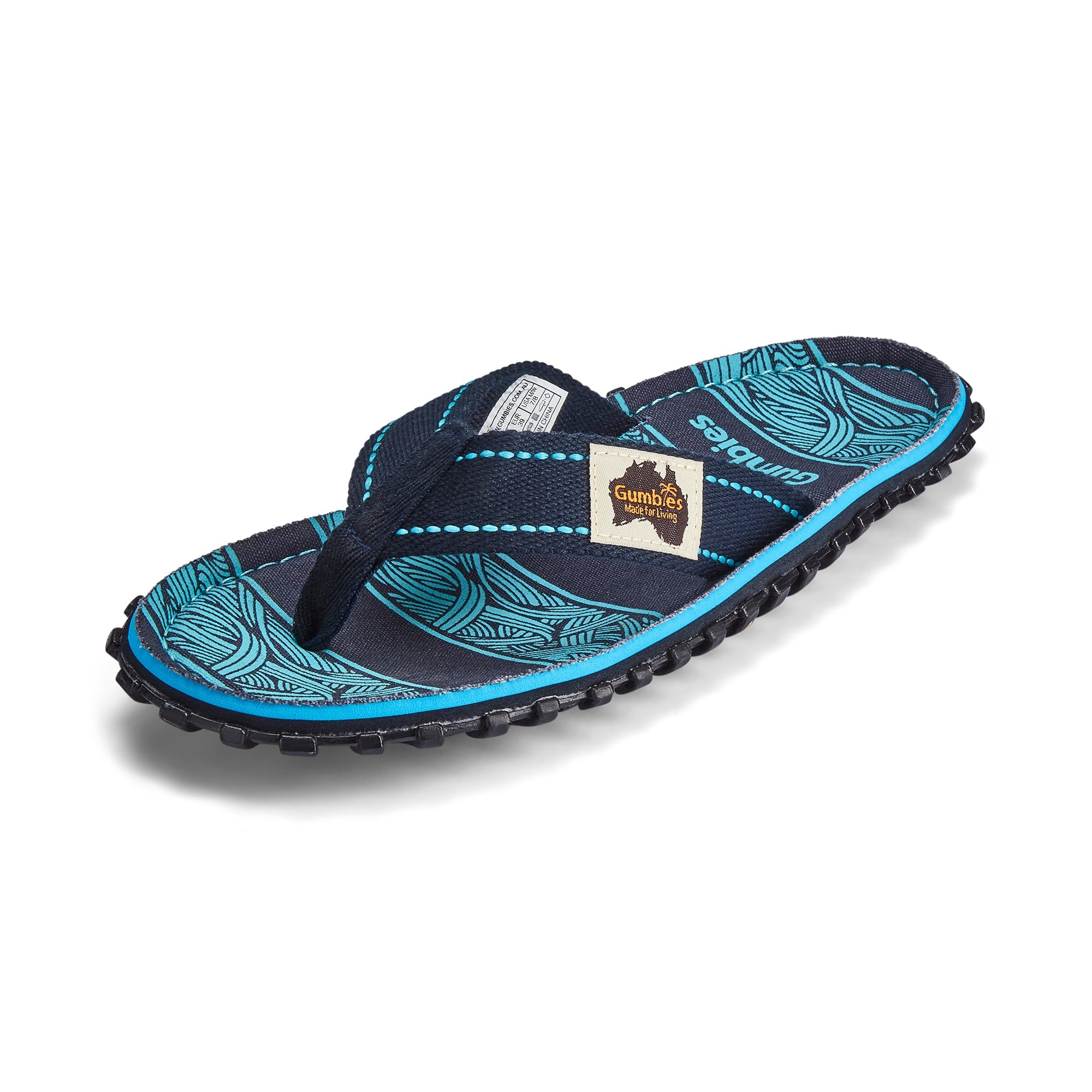 Islander Thongs - Men's - Navy Waves