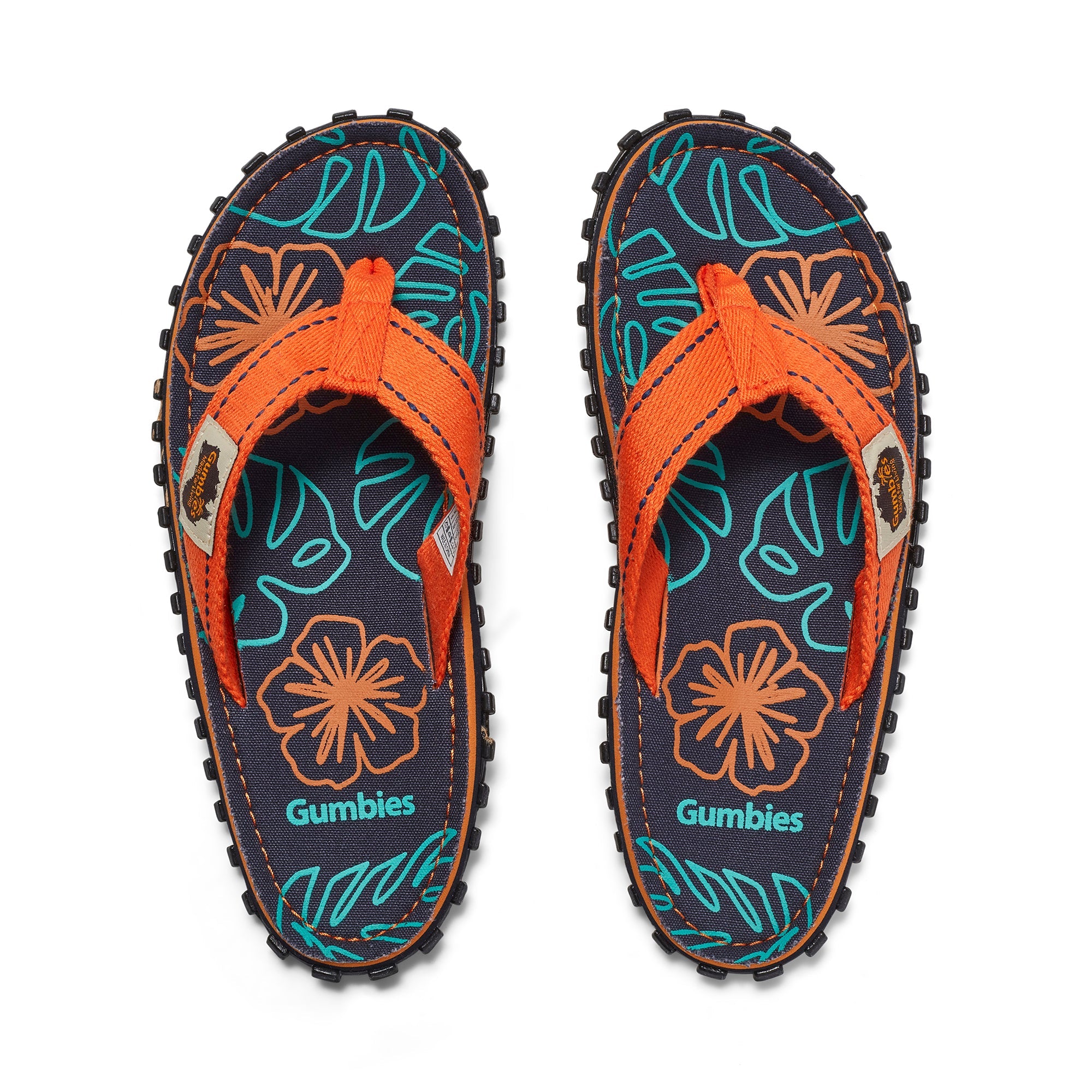 Islander Thongs - Men's - Orange Hibiscus