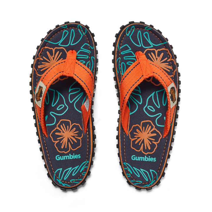 Islander Thongs - Men's - Orange Hibiscus