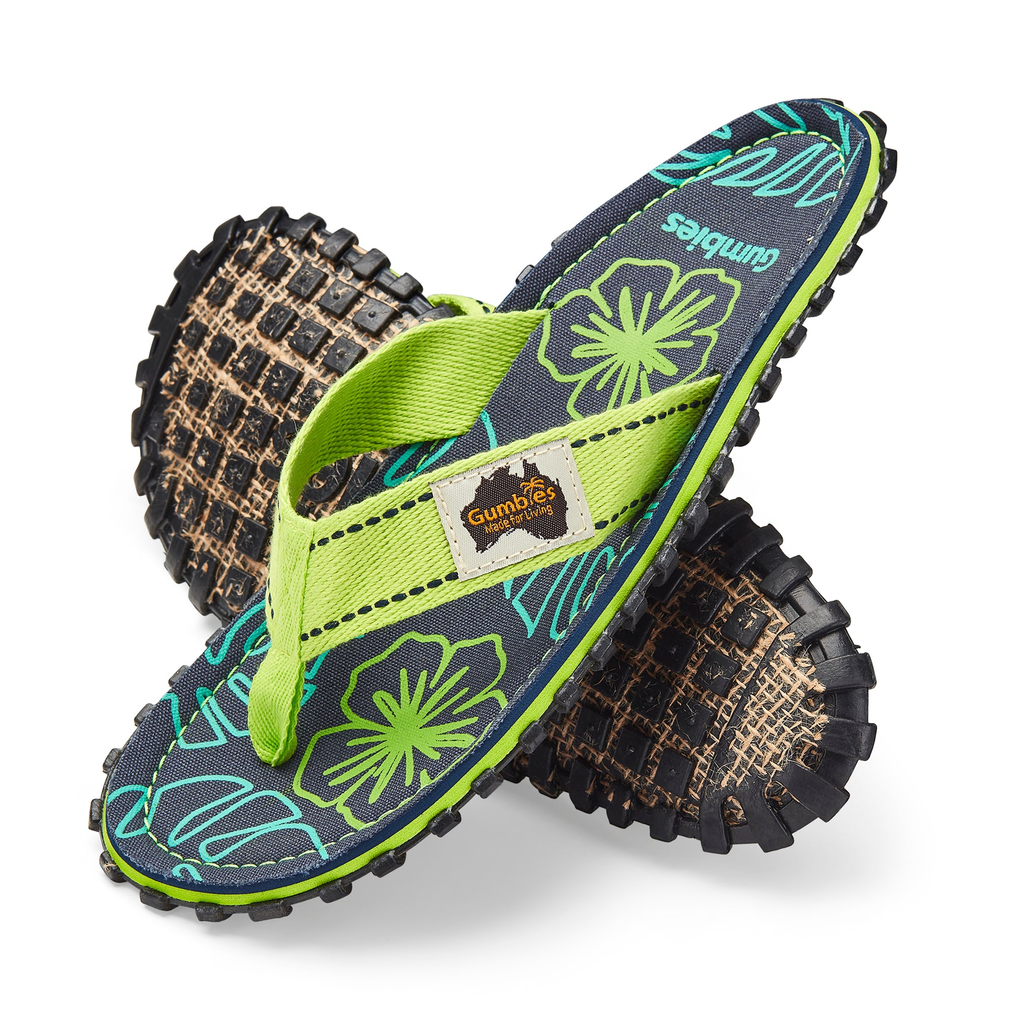 Islander Thongs - Men's - Lime Hibiscus