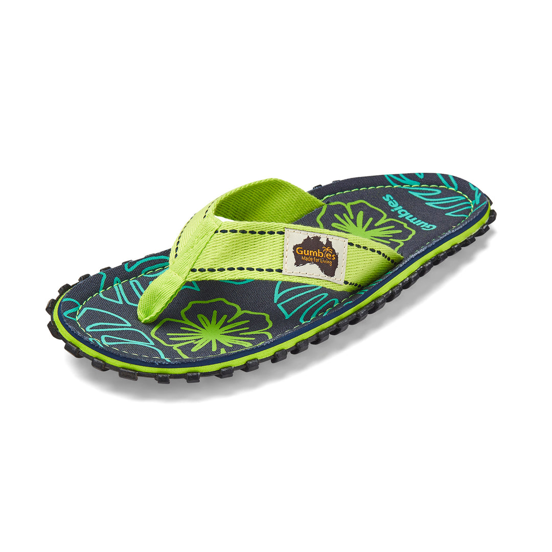 Islander Thongs - Men's - Lime Hibiscus