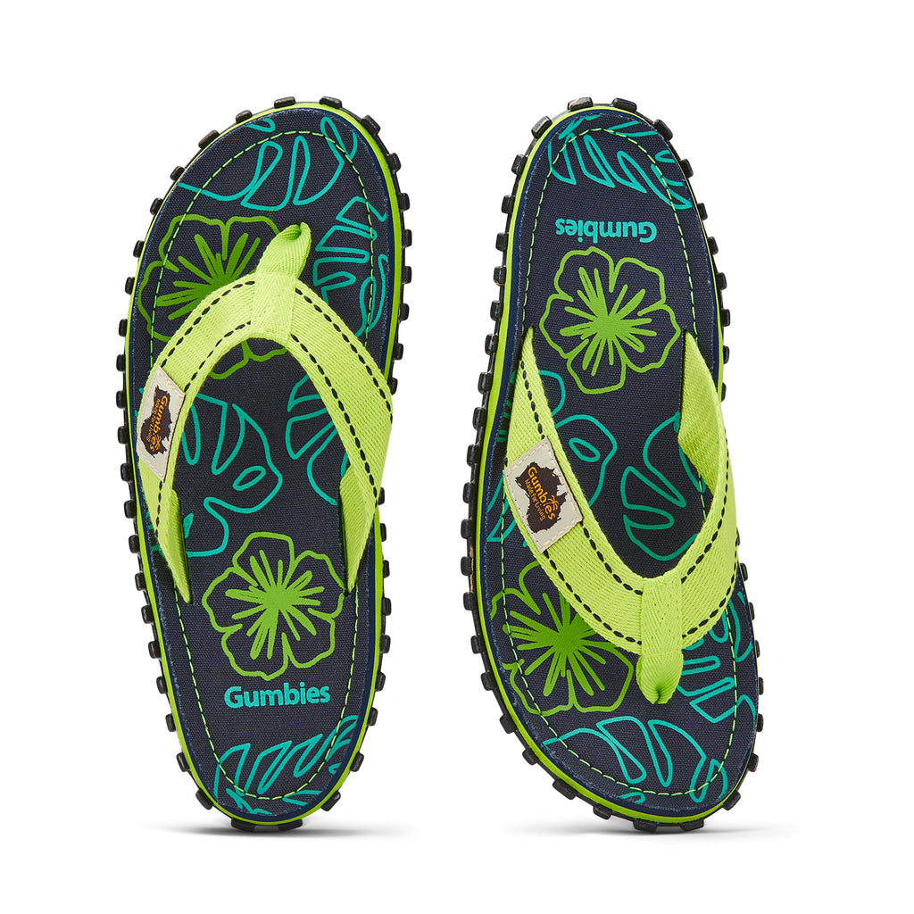Islander Thongs - Women's - Lime Hibiscus
