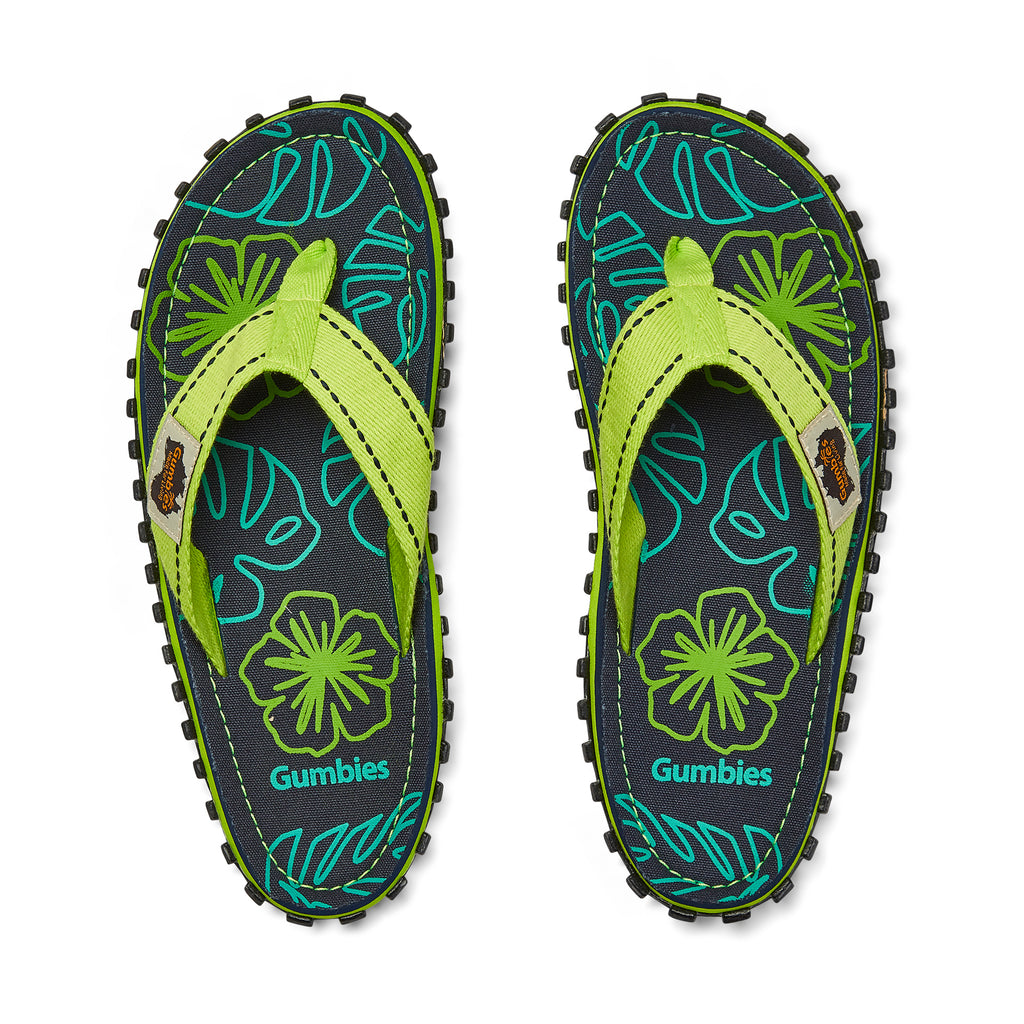 Islander Thongs - Women's - Lime Hibiscus