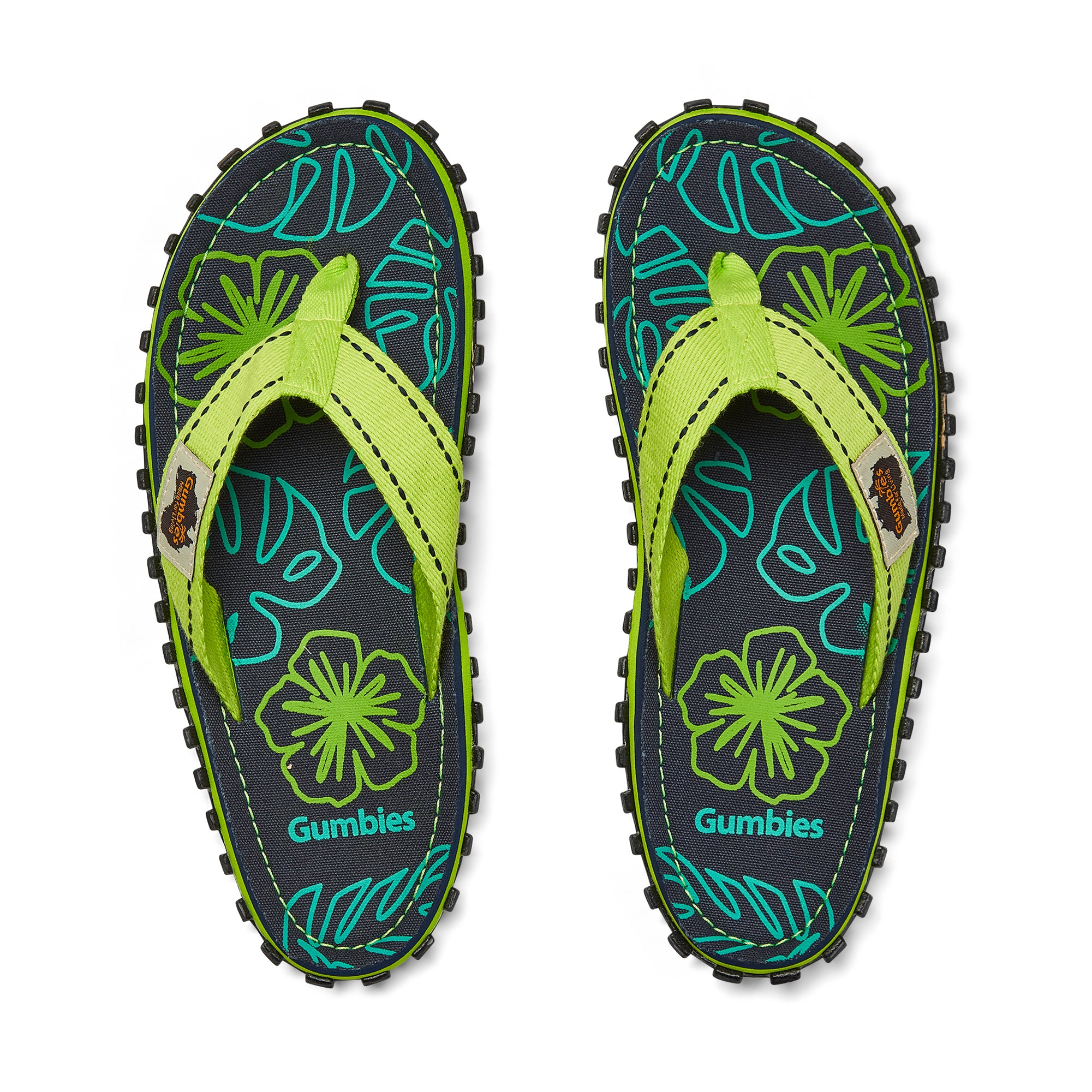 Islander Thongs - Men's - Lime Hibiscus