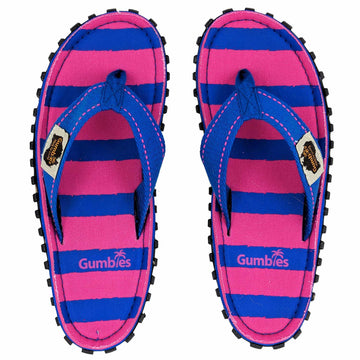 Islander Thongs - Women's - Blue & Pink Stripe