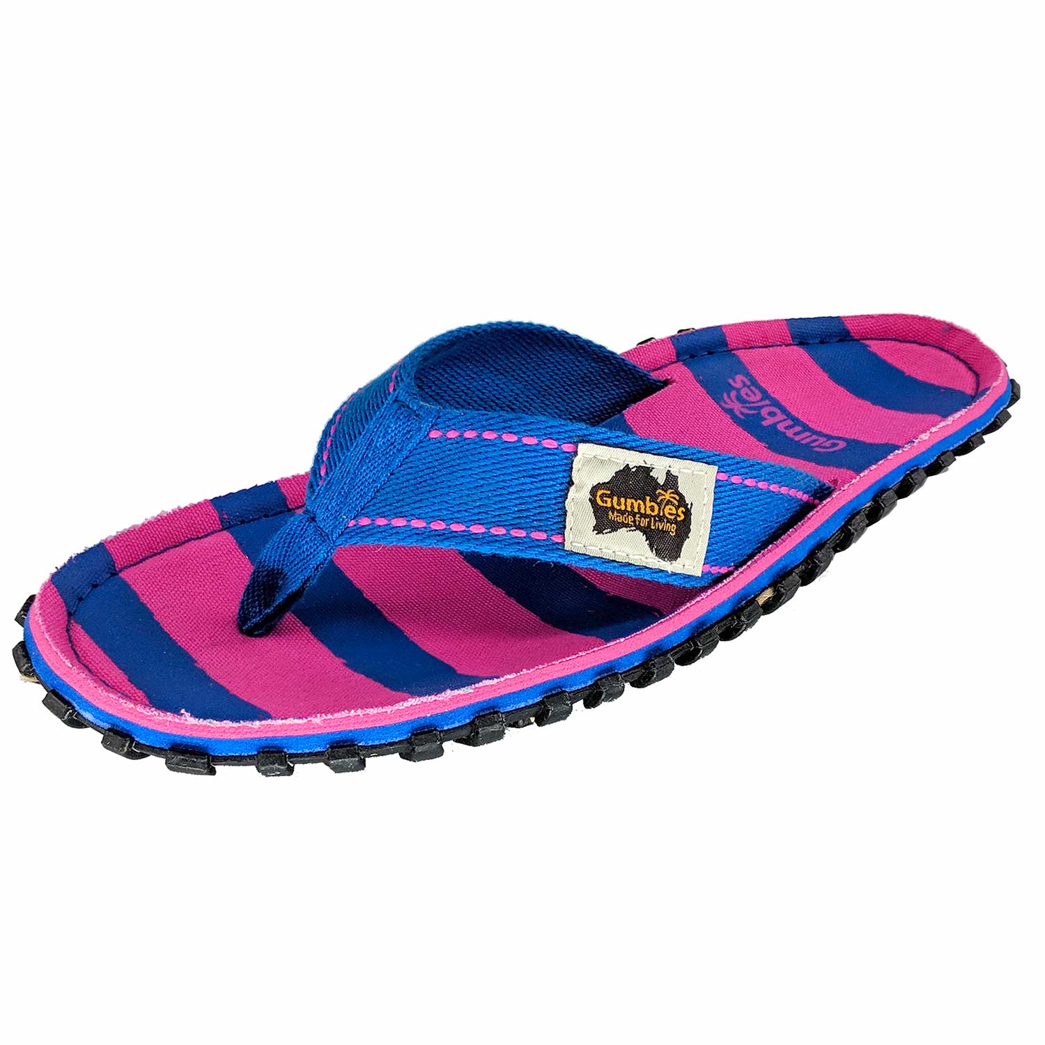 Islander Thongs - Women's - Blue & Pink Stripe – Gumbies Australia
